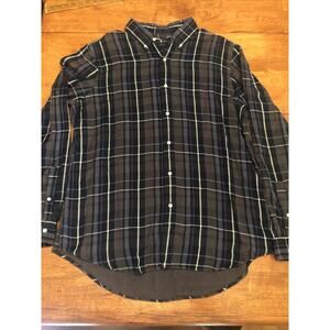 Ralph Lauren Shirt Mens XL Blue Gray Plaid Flannel Pony Logo Classic Fit Casual